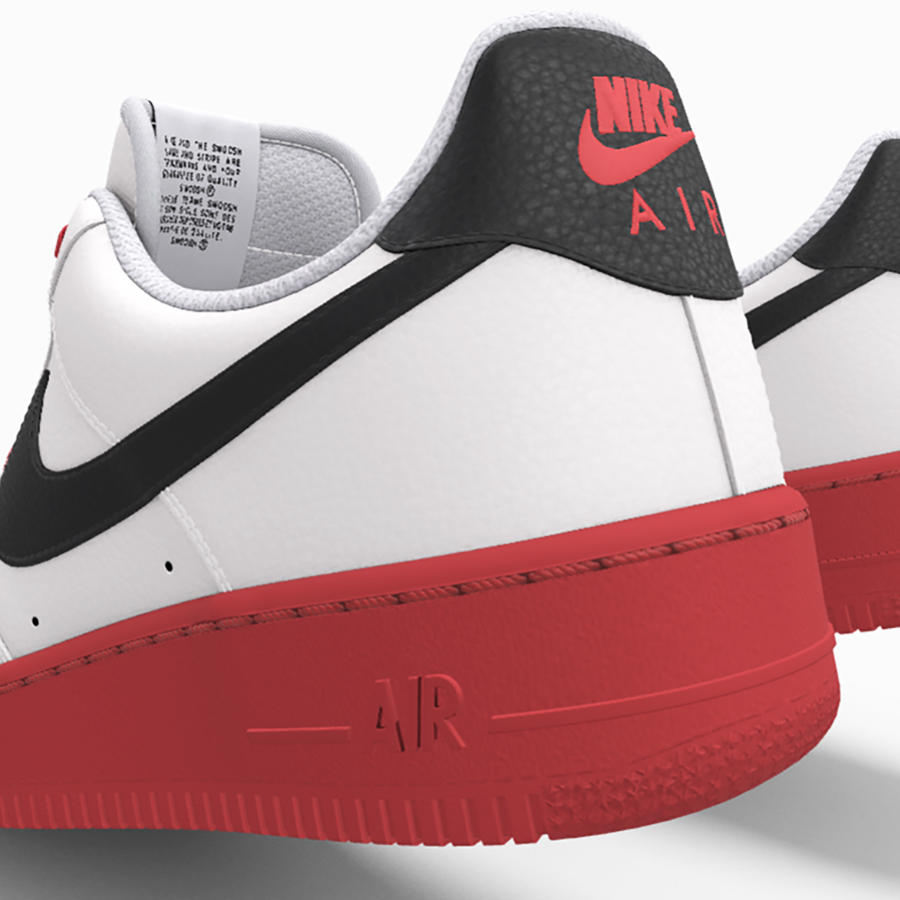 $195 NIB NEW Mens NIKE Air Force 1 Low White Red Premium Leather Custom BB Shoes