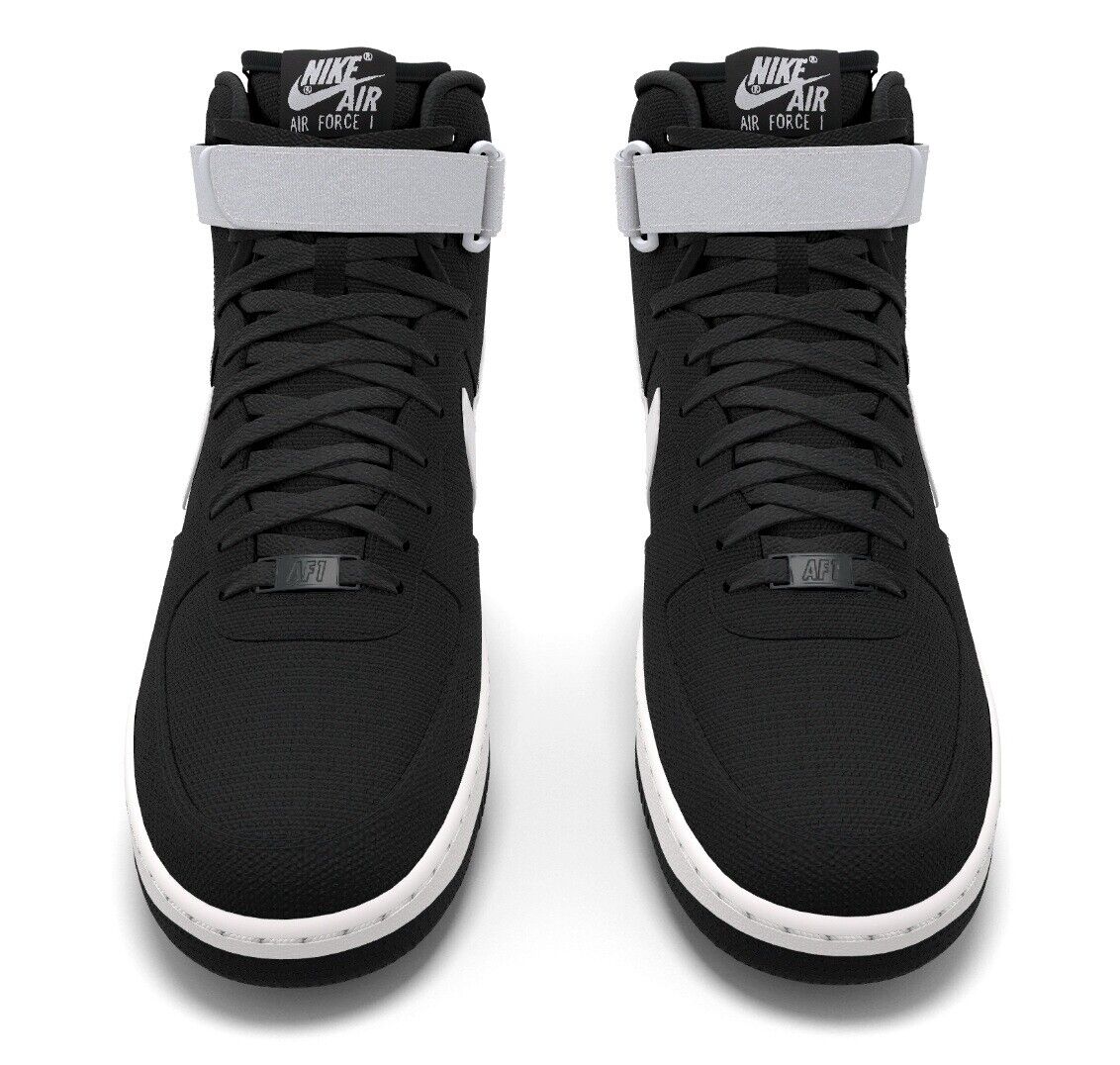 $250 NIB NEW Mens Nike Air Force 1 Black & White Canvas Custom Vandal BB Shoes