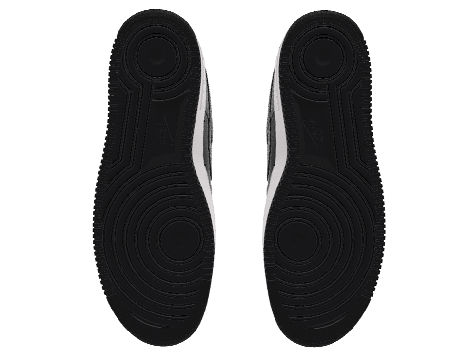 $195 NIB NEW Mens Nike Air Force 1 Black Leather Custom Low Top Athletic Shoes