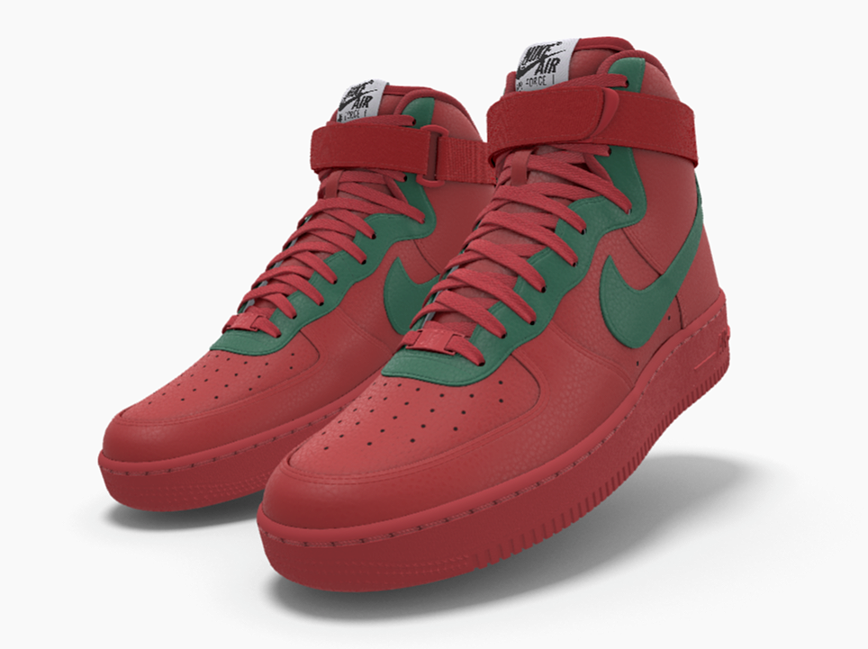 250 NIB NEW Mens Nike Air Force 1 Custom Premium Red Leather High