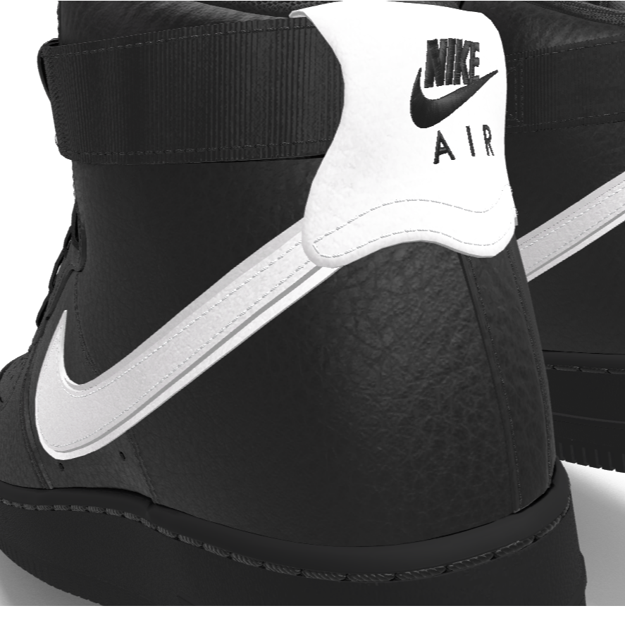 $250 NIB NEW Mens Nike Air Force 1 Custom Black Leather High Top BB Shoes