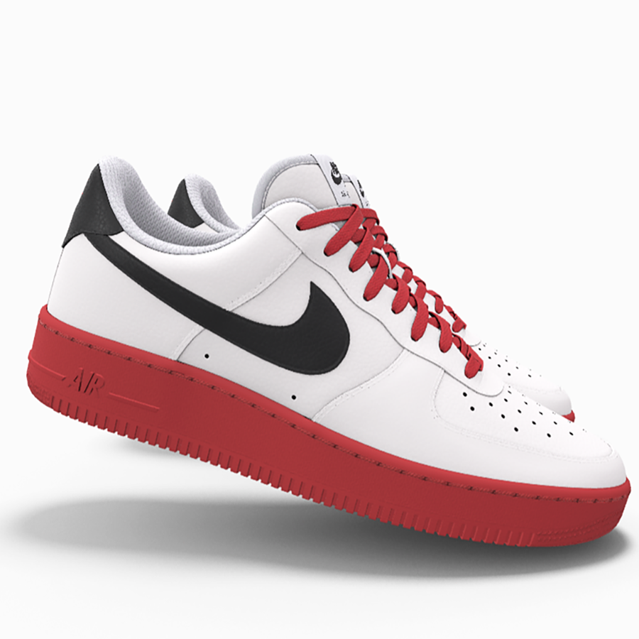 $195 NIB NEW Mens NIKE Air Force 1 Low White Red Premium Leather Custom BB Shoes