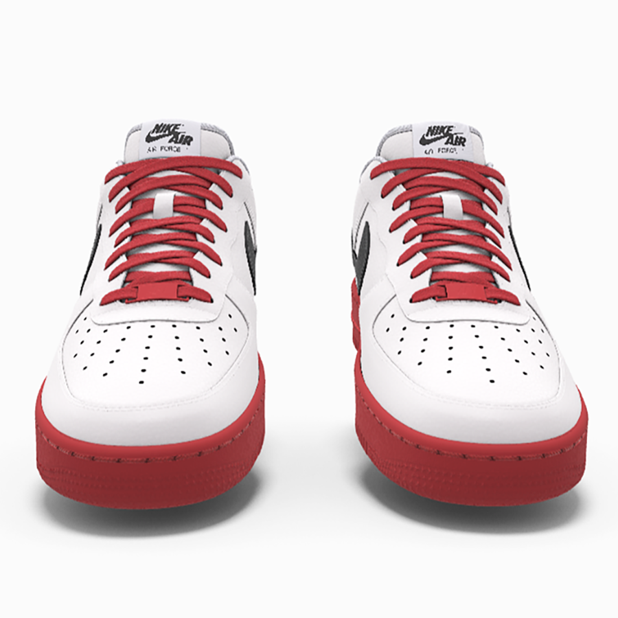 $195 NIB NEW Mens NIKE Air Force 1 Low White Red Premium Leather Custom BB Shoes