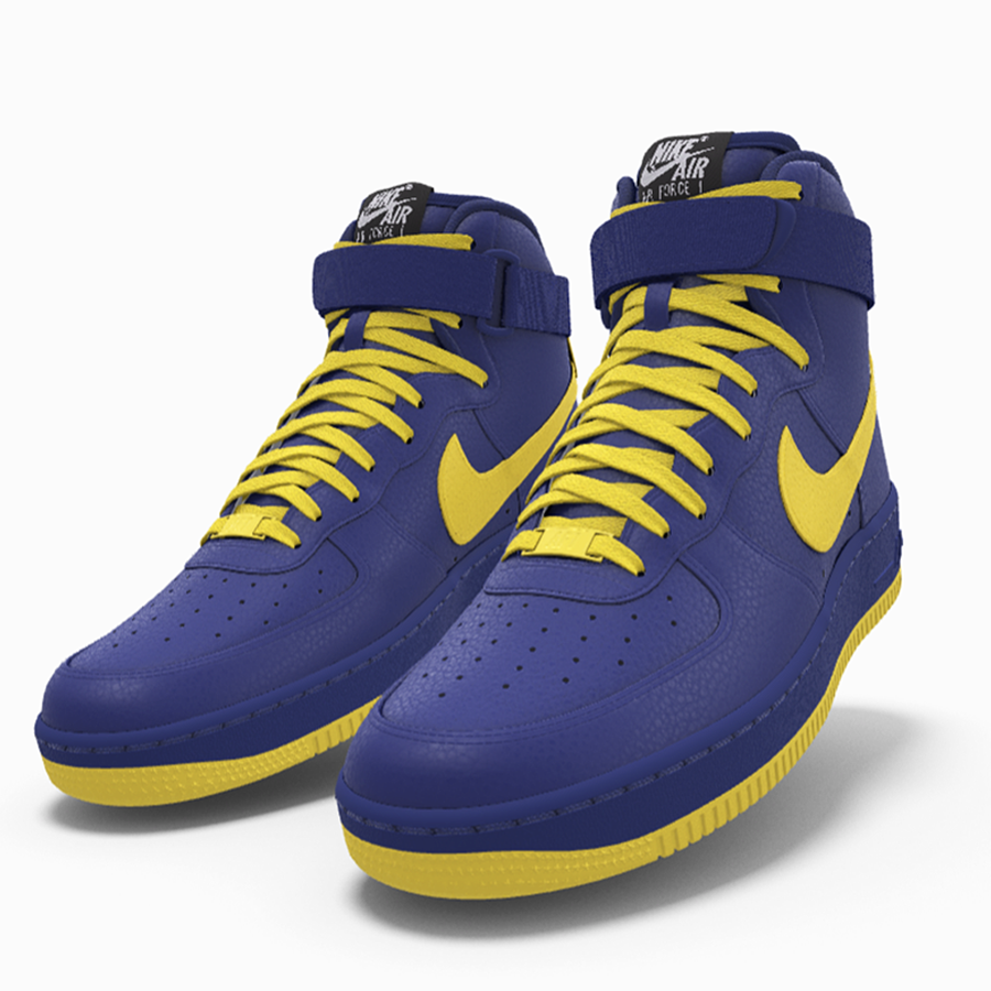 Blue leather 2025 high tops