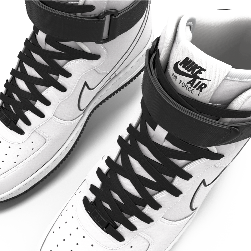 $250 NIB NEW Mens Nike Air Force 1 High Top White Shadow Custom Leather BB Shoes