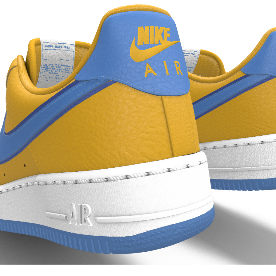 $195 NIB NEW Mens NIKE Air Force 1 Low Premium Yellow Leather Custom BB Shoes