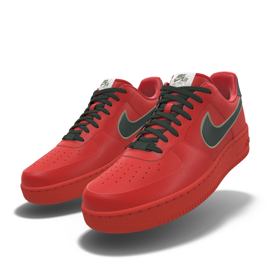 195 NIB NEW Mens NIKE Air Force 1 Low Christmas Red Leather Custom BB BZ Sports