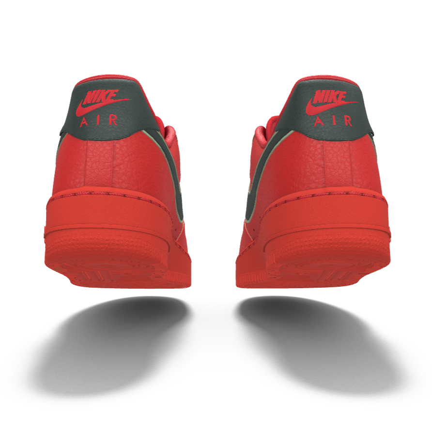 $195 NIB NEW Mens NIKE Air Force 1 Low Christmas Red Leather Custom BB Shoes