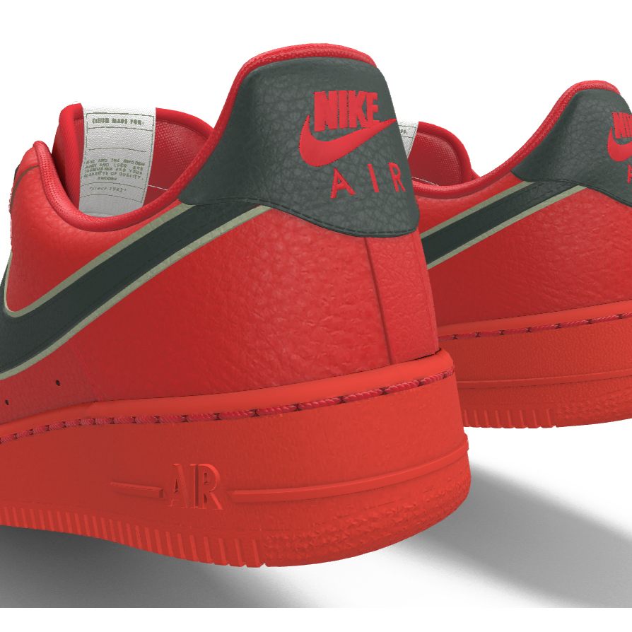 $195 NIB NEW Mens NIKE Air Force 1 Low Christmas Red Leather Custom BB Shoes