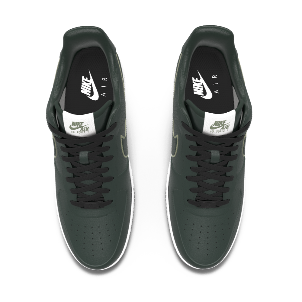 $195 NIB NEW Mens Nike Air Force 1 Low Pro Green Custom Leather Athletic Shoes