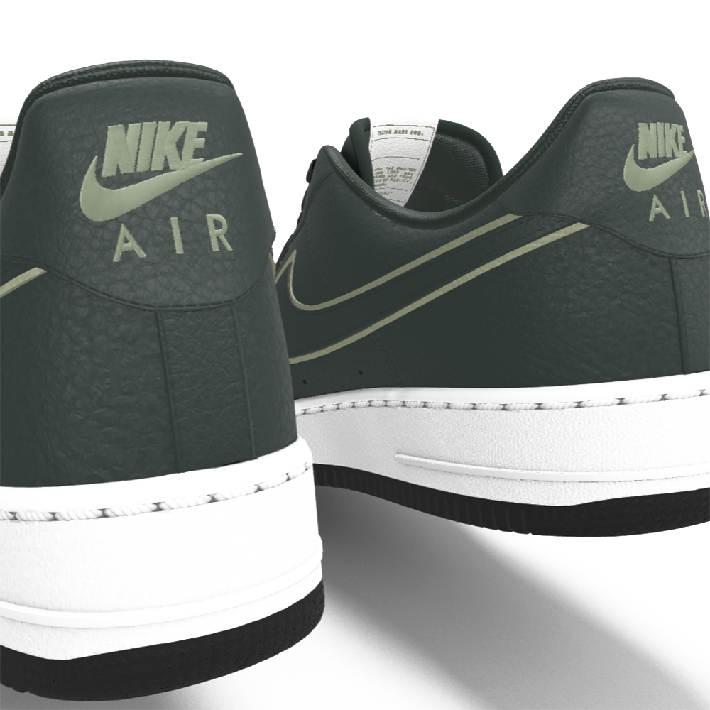 $195 NIB NEW Mens Nike Air Force 1 Low Pro Green Custom Leather Athletic Shoes