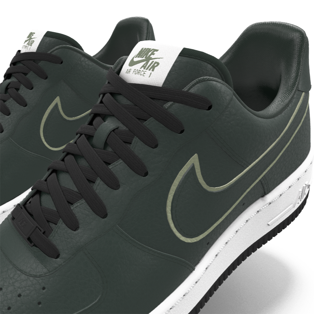 $195 NIB NEW Mens Nike Air Force 1 Low Pro Green Custom Leather Athletic Shoes