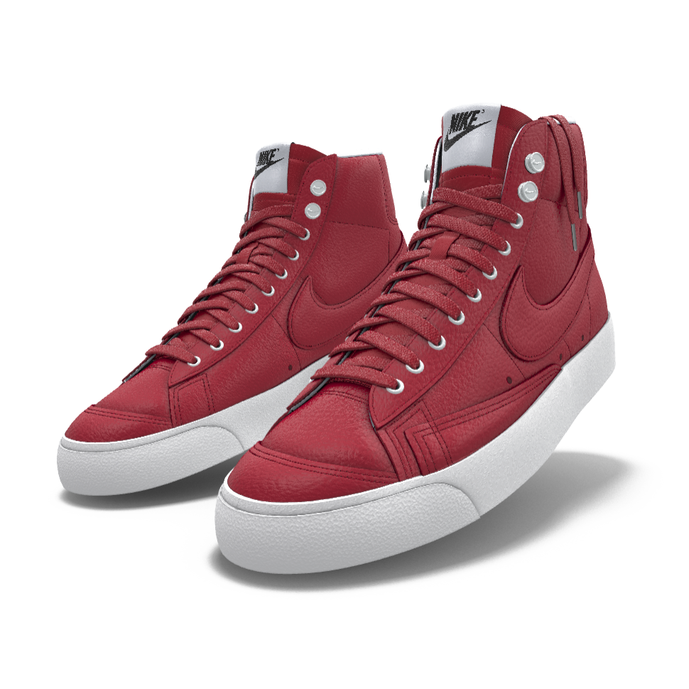 195 NIB NEW Mens NIKE Blazer Mid 77 Custom Varsity Red Premium Leathe BZ Sports