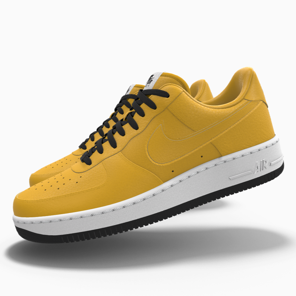 $195 NIB NEW Mens Nike Air Force 1 Low Gold Leather Custom Athletic Shoes