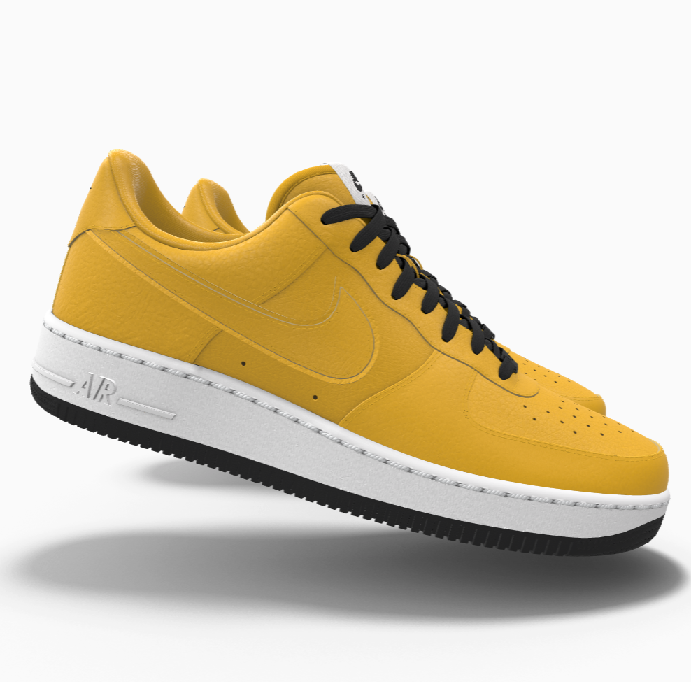 $195 NIB NEW Mens Nike Air Force 1 Low Gold Leather Custom Athletic Shoes