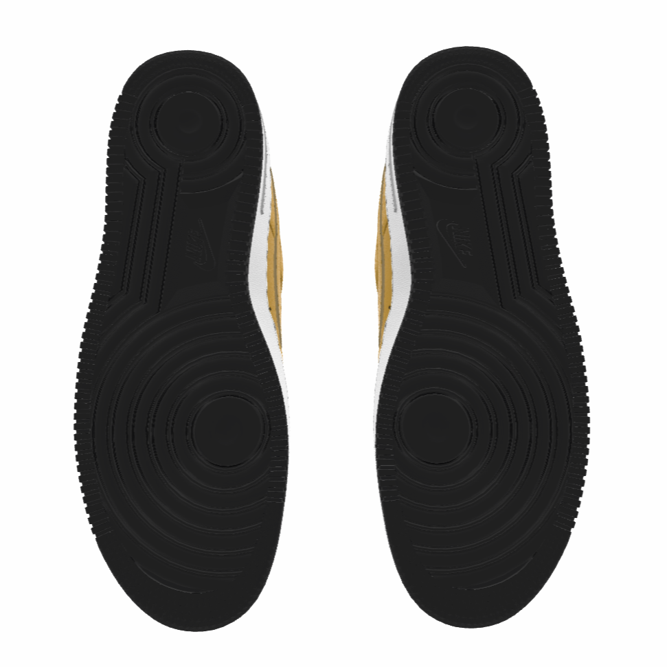 $195 NIB NEW Mens Nike Air Force 1 Low Gold Leather Custom Athletic Shoes