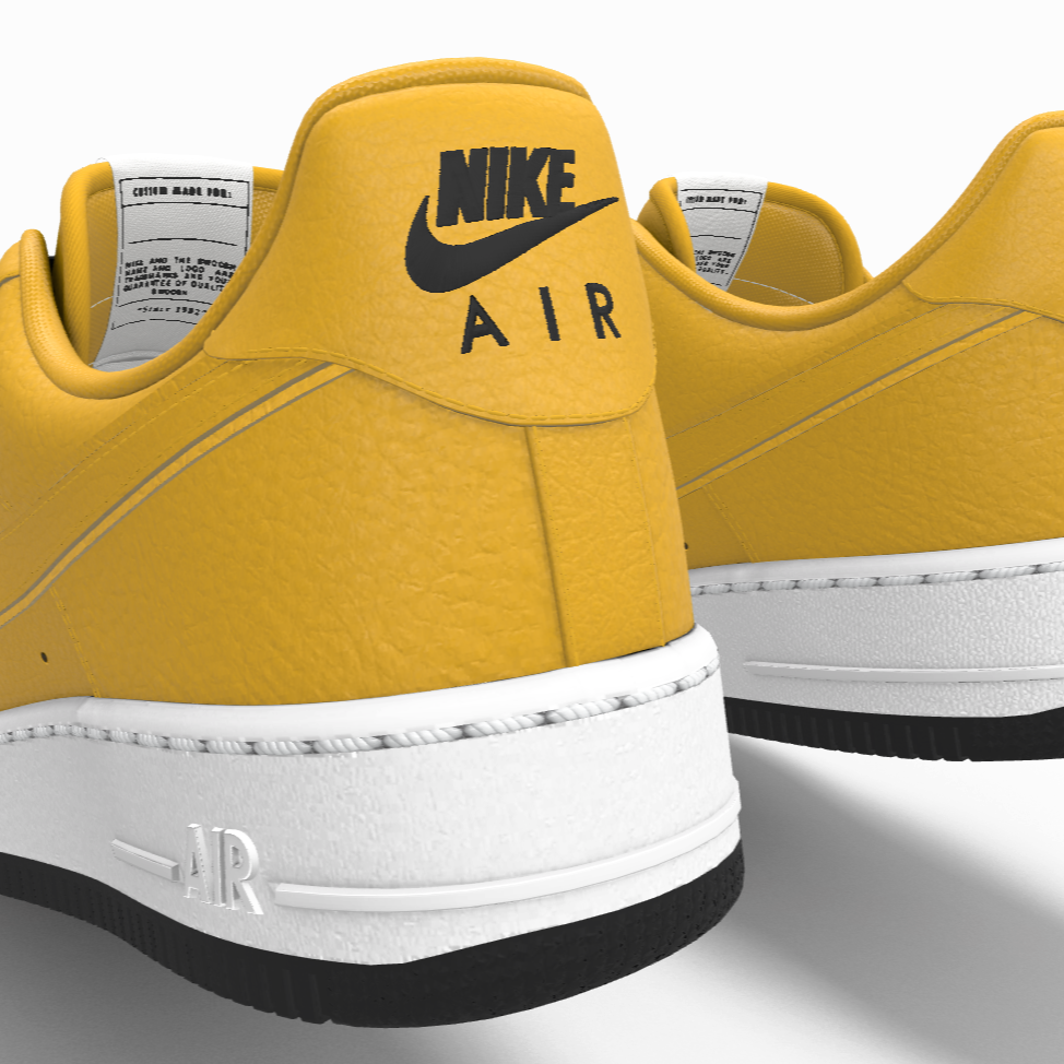 $195 NIB NEW Mens Nike Air Force 1 Low Gold Leather Custom Athletic Shoes