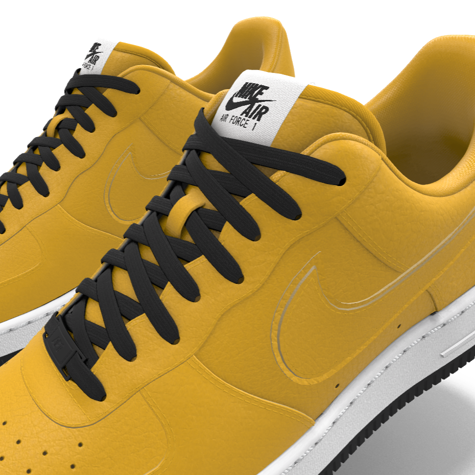 $195 NIB NEW Mens Nike Air Force 1 Low Gold Leather Custom Athletic Shoes