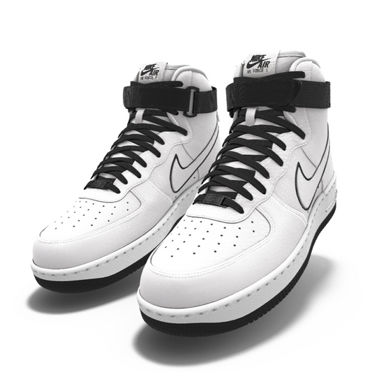 $250 NIB NEW Mens Nike Air Force 1 High Top White Shadow Custom Leather BB Shoes