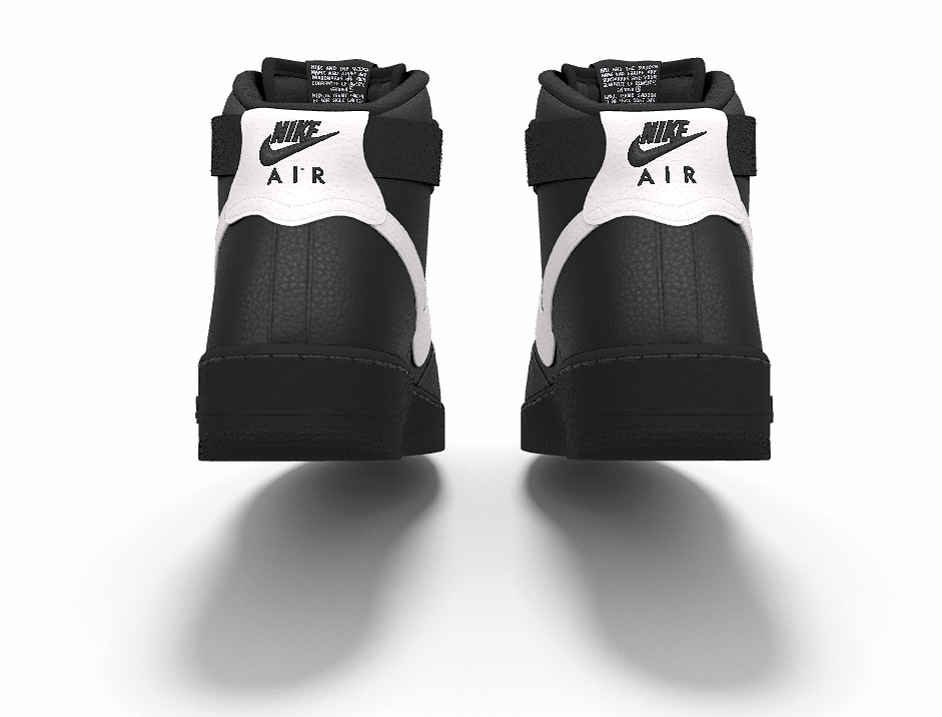 $250 NIB NEW Mens Nike Air Force 1 Custom Black Leather High Top BB Sh â BZ Sports