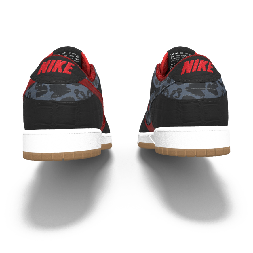 $215 NIB NEW Mens NIKE Dunk Low Unlocked Cheetah & Croc Custom Suede Shoes