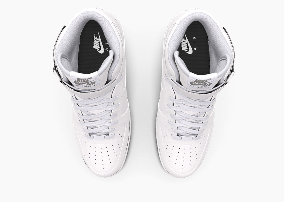 $215 NIB NEW Mens Nike Air Force 1 Mid Custom All White Premium Leather BB Shoes
