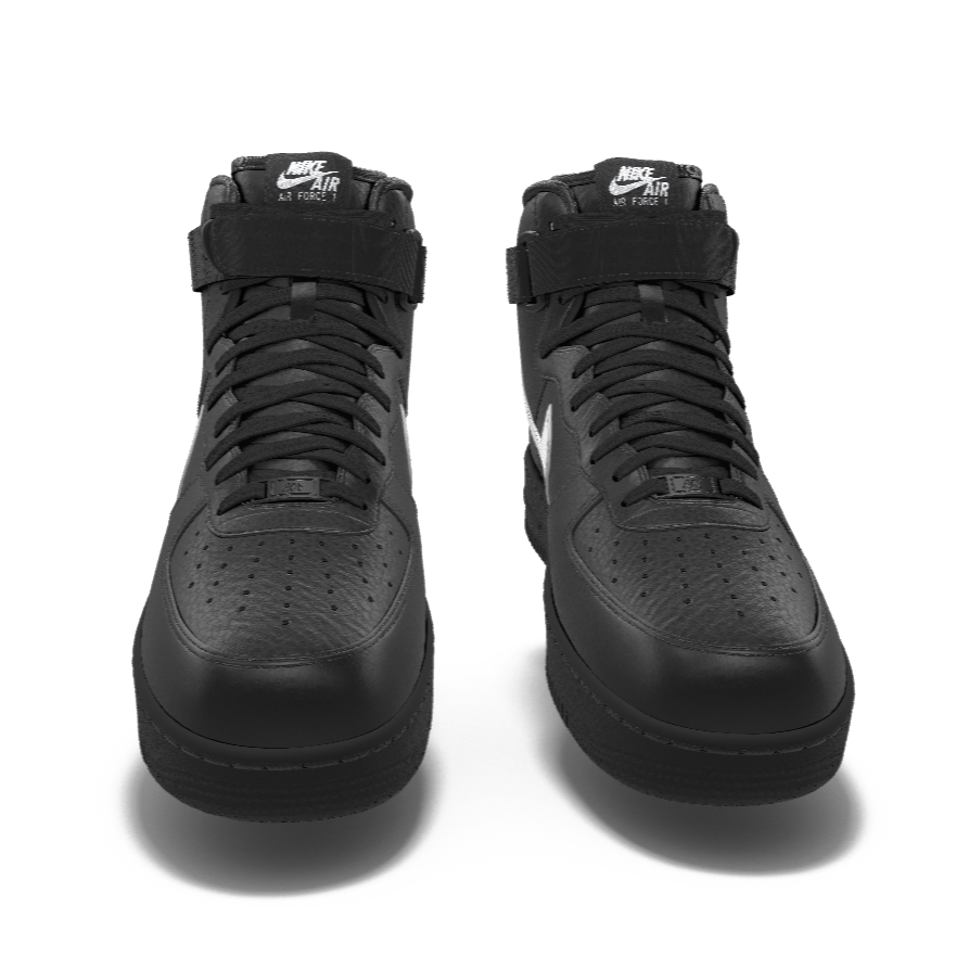 $250 NIB NEW Mens Nike Air Force 1 Custom Black Leather High Top BB Shoes