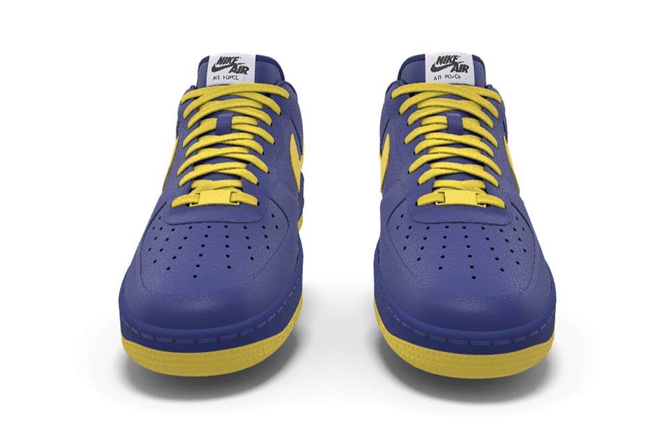 195 NIB NEW Mens NIKE Air Force 1 Low Premium Blue Leather Custom