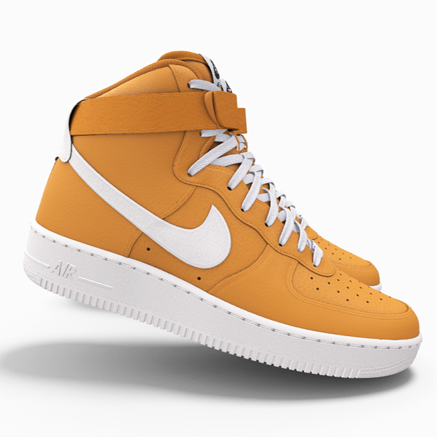 $250 NIB NEW NIKE Air Force 1 Premium Orange Custom Leather High Top BB Shoes