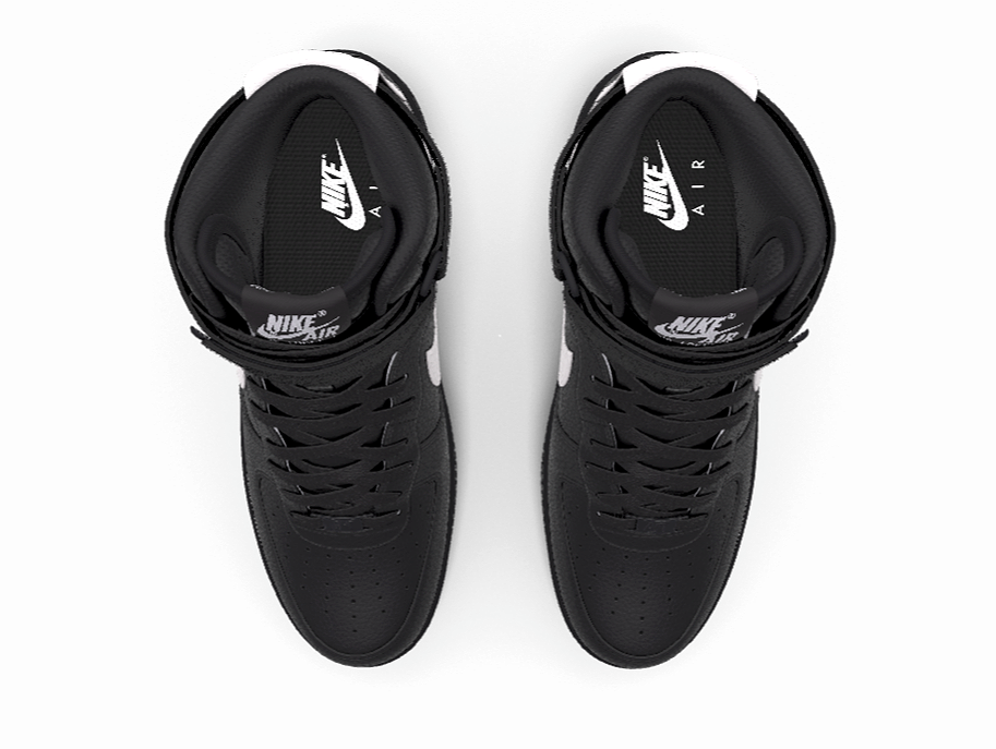 $250 NIB NEW Mens Nike Air Force 1 Custom Black Leather High Top BB Shoes