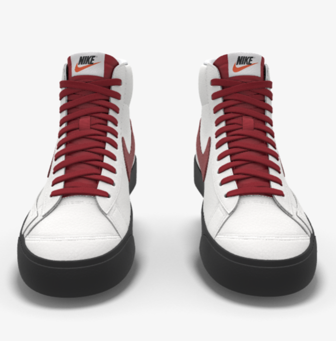 $195 NIB NEW Mens NIKE Blazer Mid 77 Custom White Premium Leather Sneakers Shoes