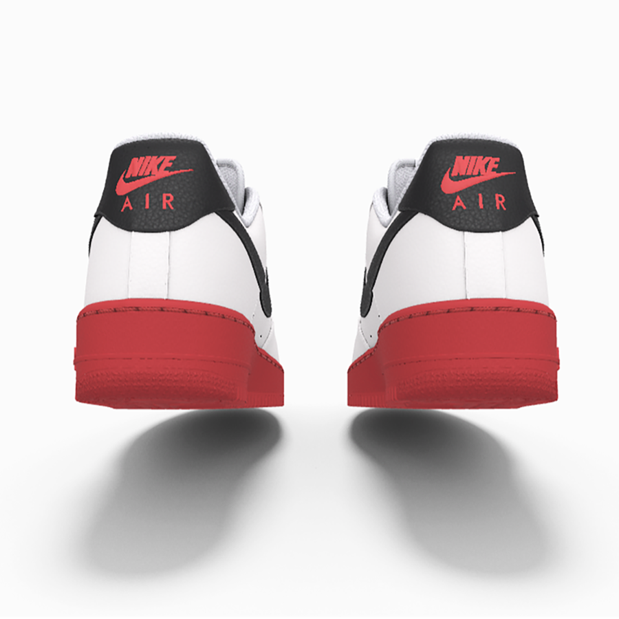 195 NIB NEW Mens NIKE Air Force 1 Low White Red Premium Leather Custo BZ Sports