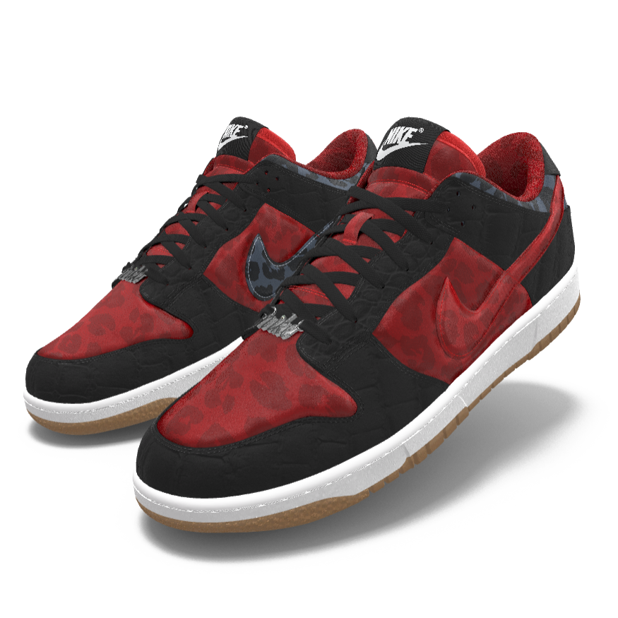 $215 NIB NEW Mens NIKE Dunk Low Unlocked Cheetah & Croc Custom Suede Shoes