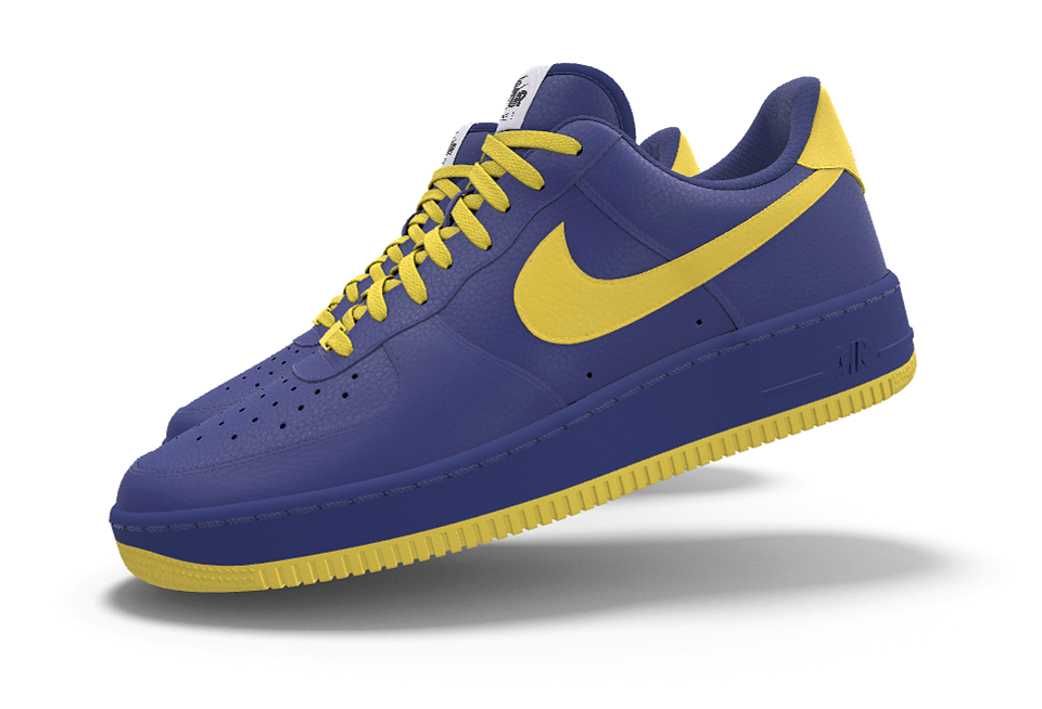 195 NIB NEW Mens NIKE Air Force 1 Low Premium Blue Leather Custom