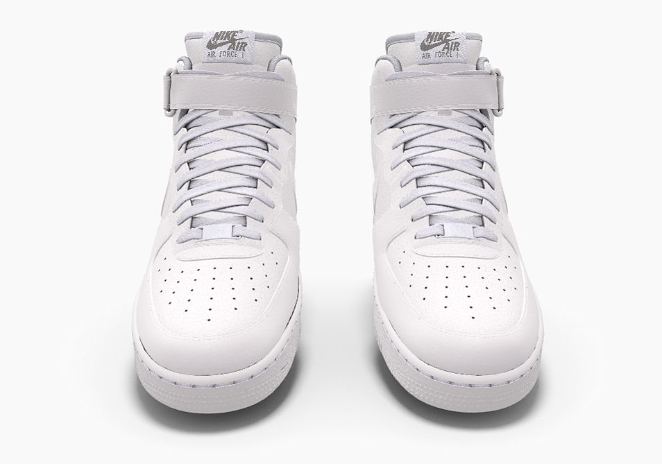 $215 NIB NEW Mens Nike Air Force 1 Mid Custom All White Premium Leather BB Shoes