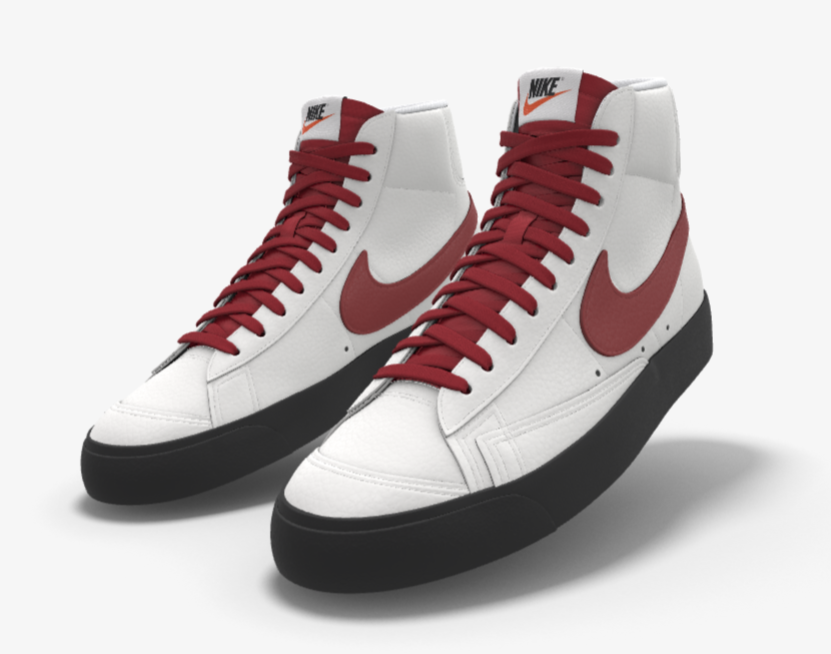 $195 NIB NEW Mens NIKE Blazer Mid 77 Custom White Premium Leather Sneakers Shoes