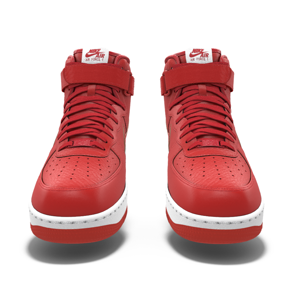 $250 NIB NEW Mens Nike Air Force 1 Red & White Custom Leather High Top BB Shoes