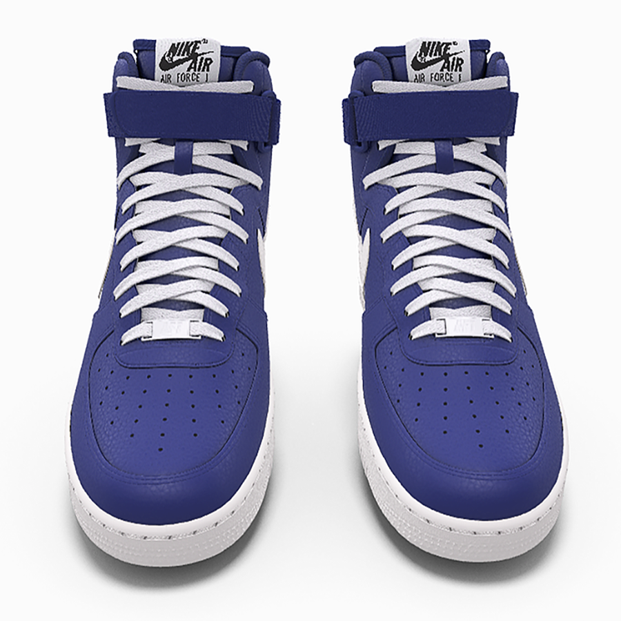 $250 NIB NEW Mens Nike Air Force 1 Royal Blue Leather Custom High Top BB Shoes