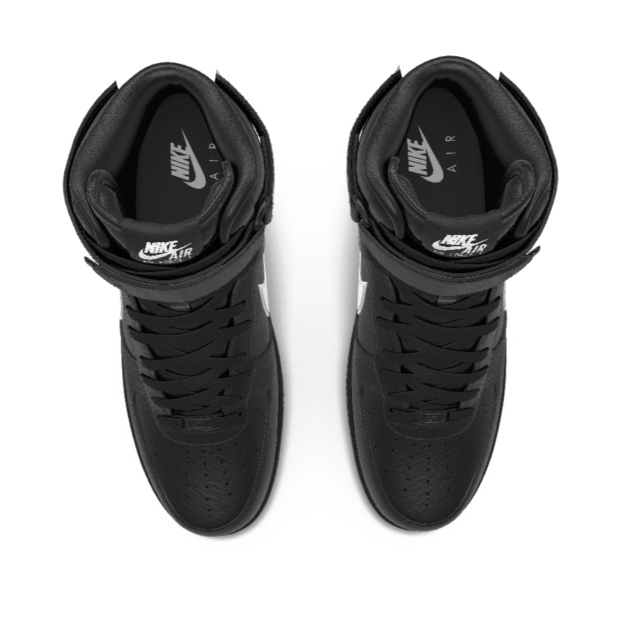 $250 NIB NEW Mens Nike Air Force 1 Custom Black Leather High Top BB Shoes