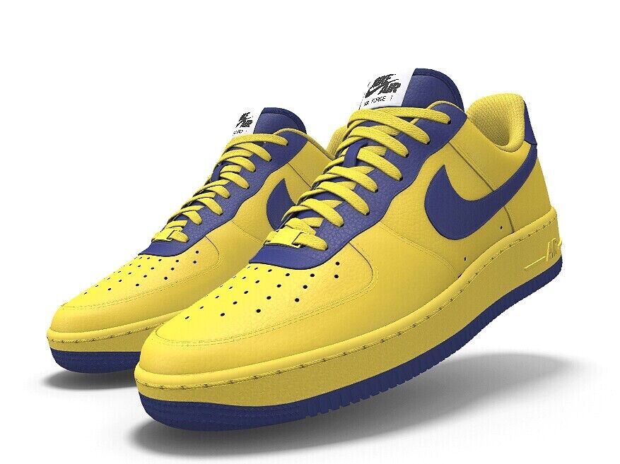 $195 NIB NEW Mens NIKE Air Force 1 Low Premium Yellow Leather Custom BB Shoes