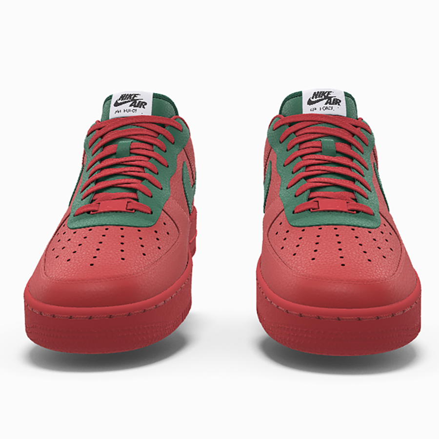 $195 NIB NEW Mens NIKE Air Force 1 Low Christmas Red Leather Custom BB Shoes