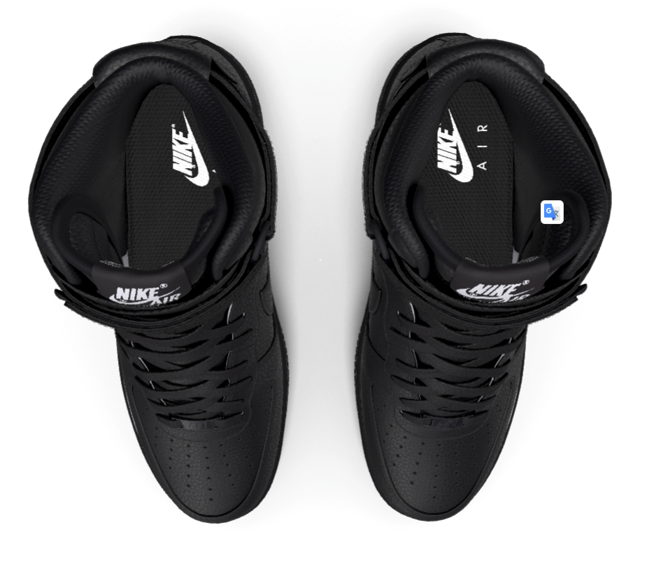$250 NIB NEW Mens Nike Air Force 1 Triple Black Leather Custom High Top Shoes