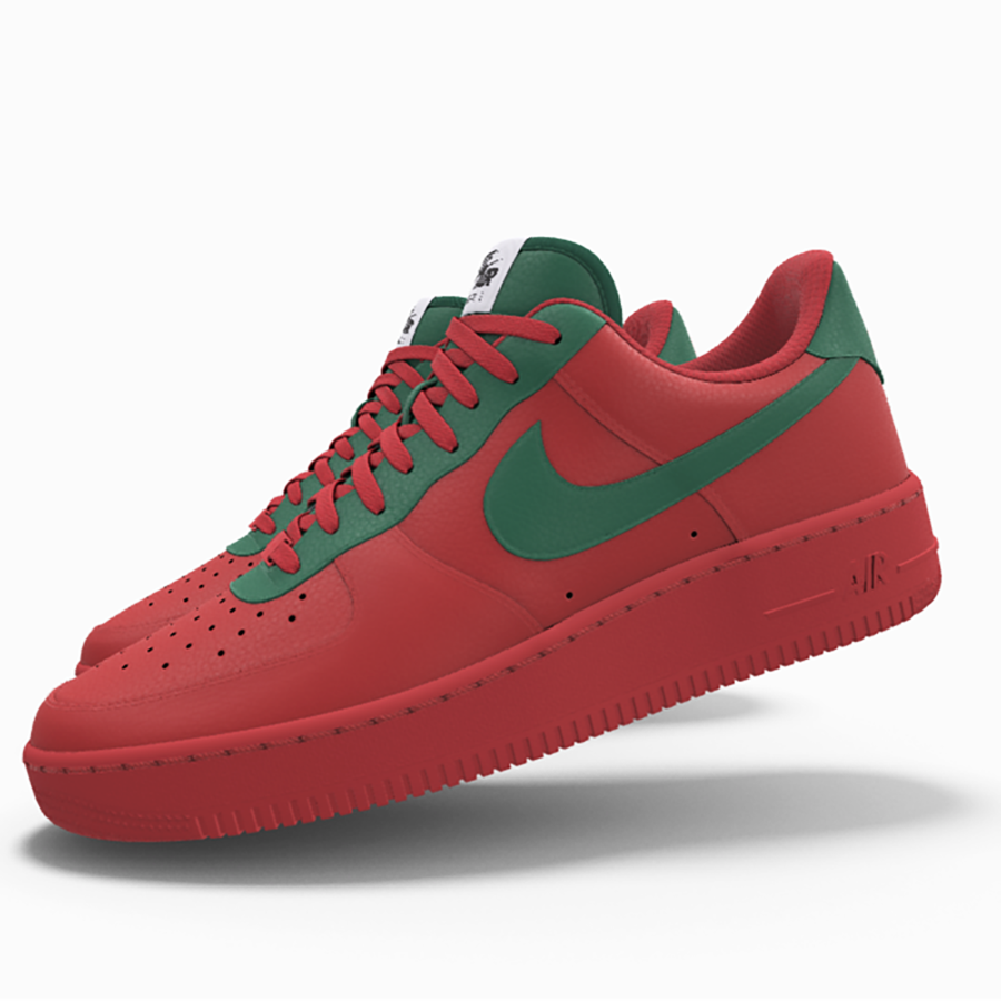 195 NIB NEW Mens NIKE Air Force 1 Low Christmas Red Leather