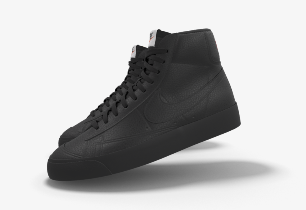 195 NIB NEW Mens NIKE Blazer Mid 77 Custom Triple Black Premium