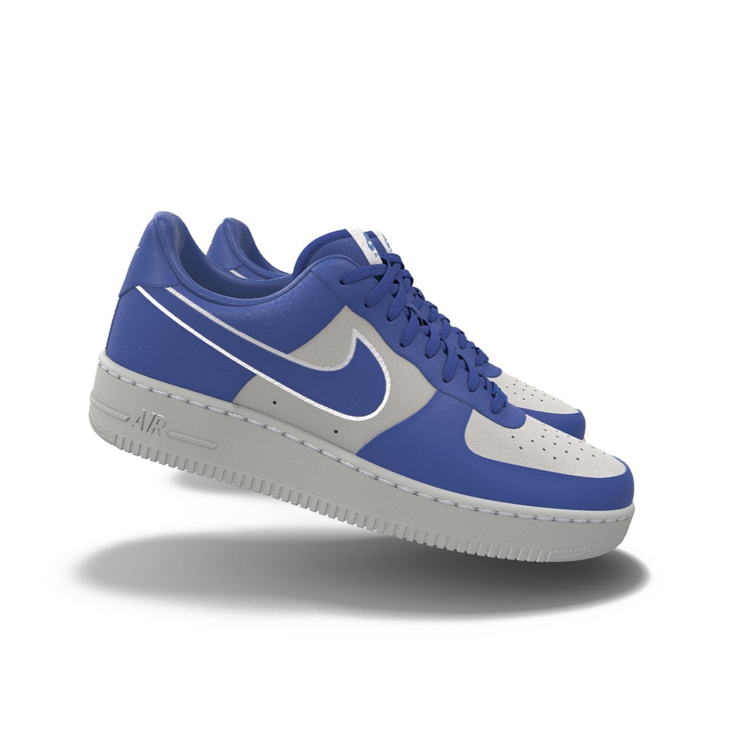 $195 NIB NEW Mens Nike Air Force 1 Low Blue Photon Dust Custom Leather Shoes
