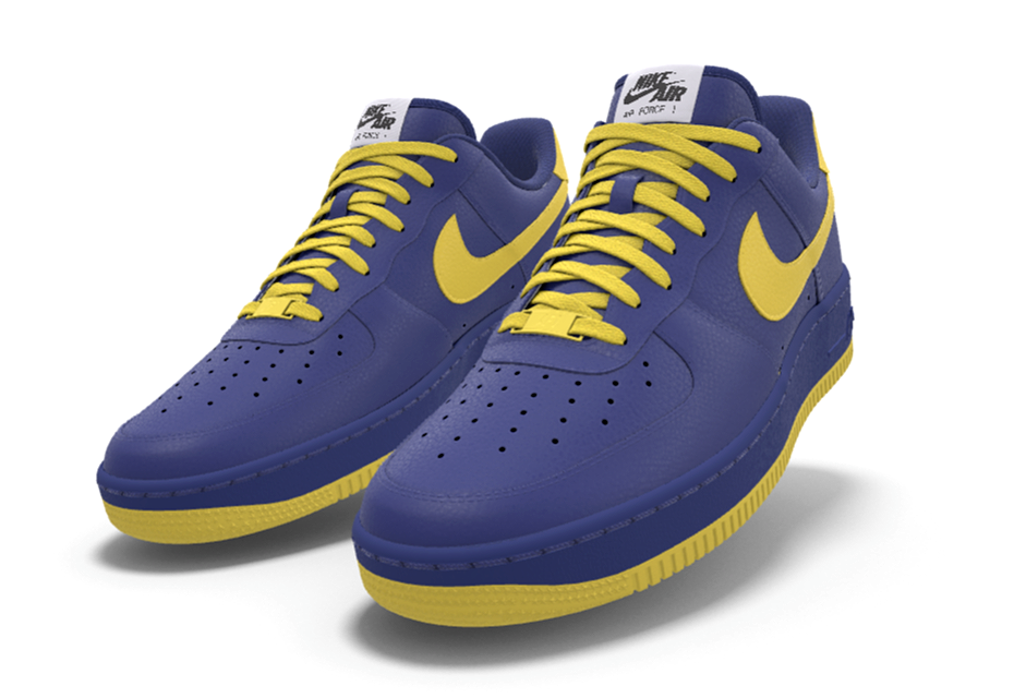 $195 NIB NEW Mens NIKE Air Force 1 Low Premium Blue Leather Custom BB Shoes