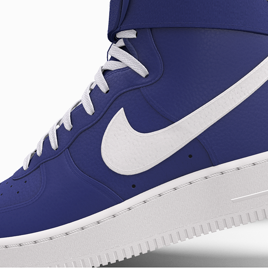 $250 NIB NEW Mens Nike Air Force 1 Royal Blue Leather Custom High Top BB Shoes