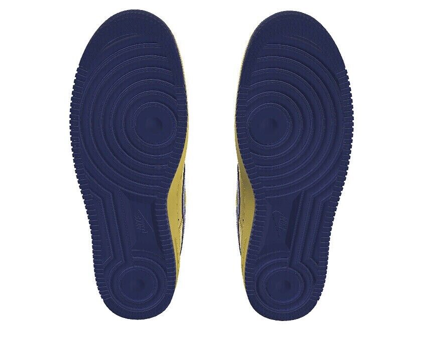 $195 NIB NEW Mens NIKE Air Force 1 Low Premium Yellow Leather Custom BB Shoes