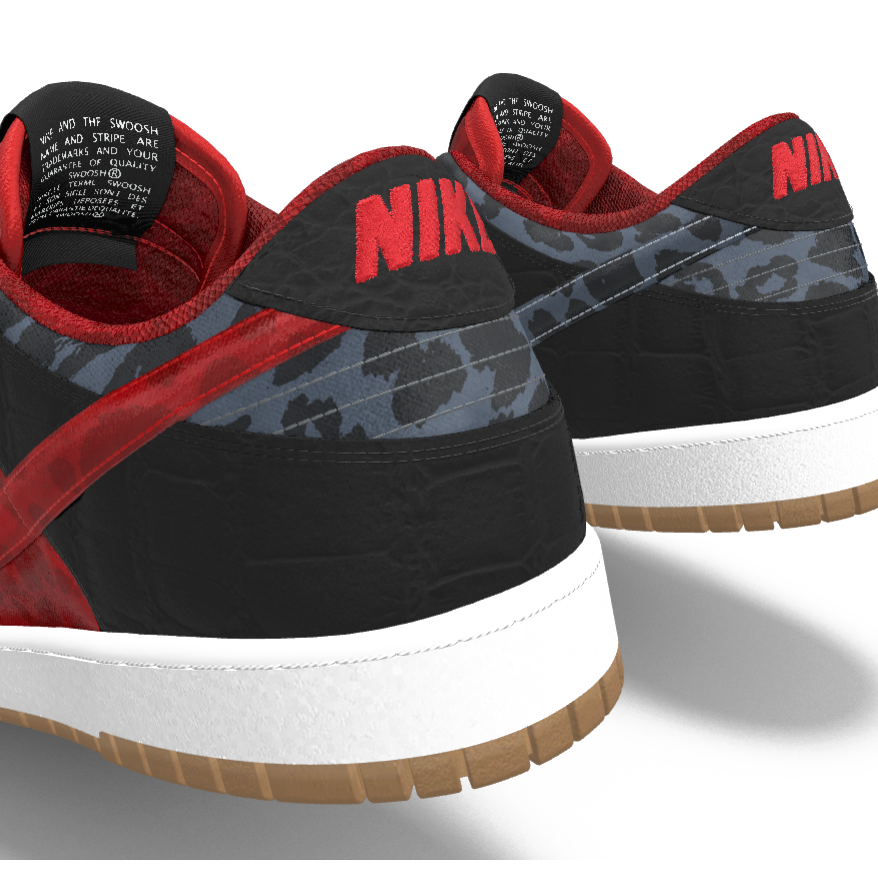 $215 NIB NEW Mens NIKE Dunk Low Unlocked Cheetah & Croc Custom Suede Shoes