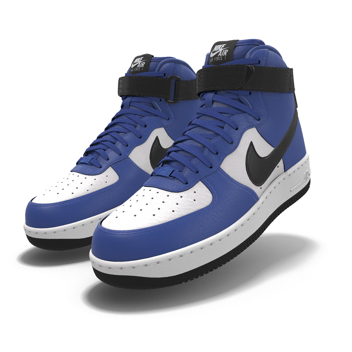 $250 NIB NEW Mens Nike Air Force 1 High Royal Blue Black & White Custom BB Shoes
